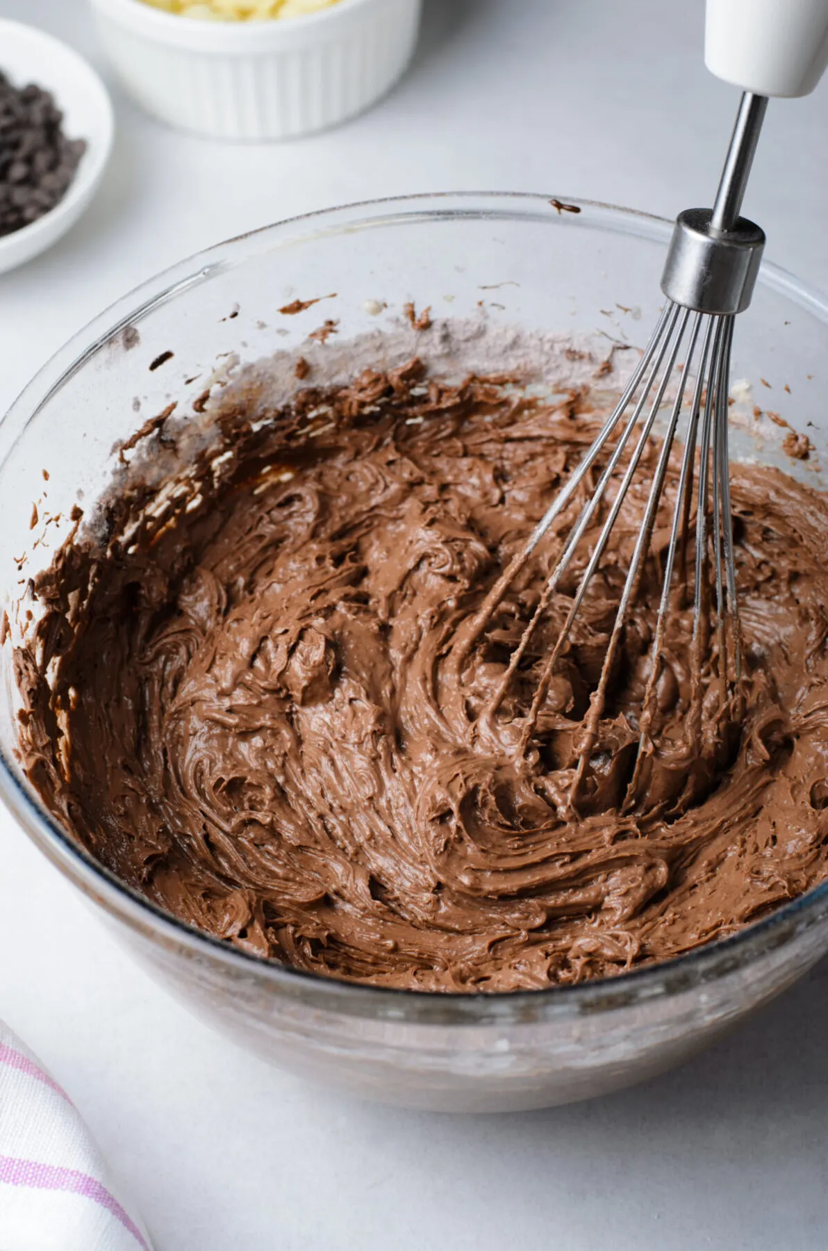 Brownies batter being mixed