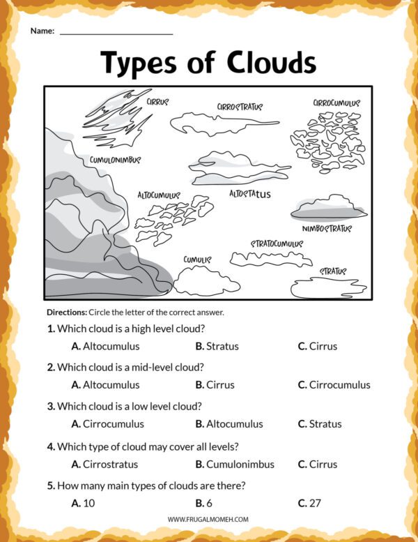 Free Printable Clouds Activity Sheets - Frugal Mom Eh!