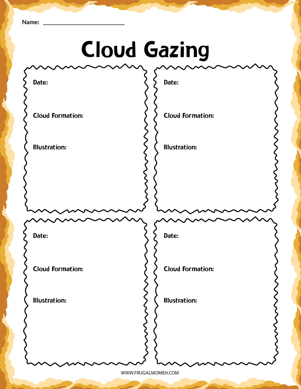 cloud gazing printable sheet.