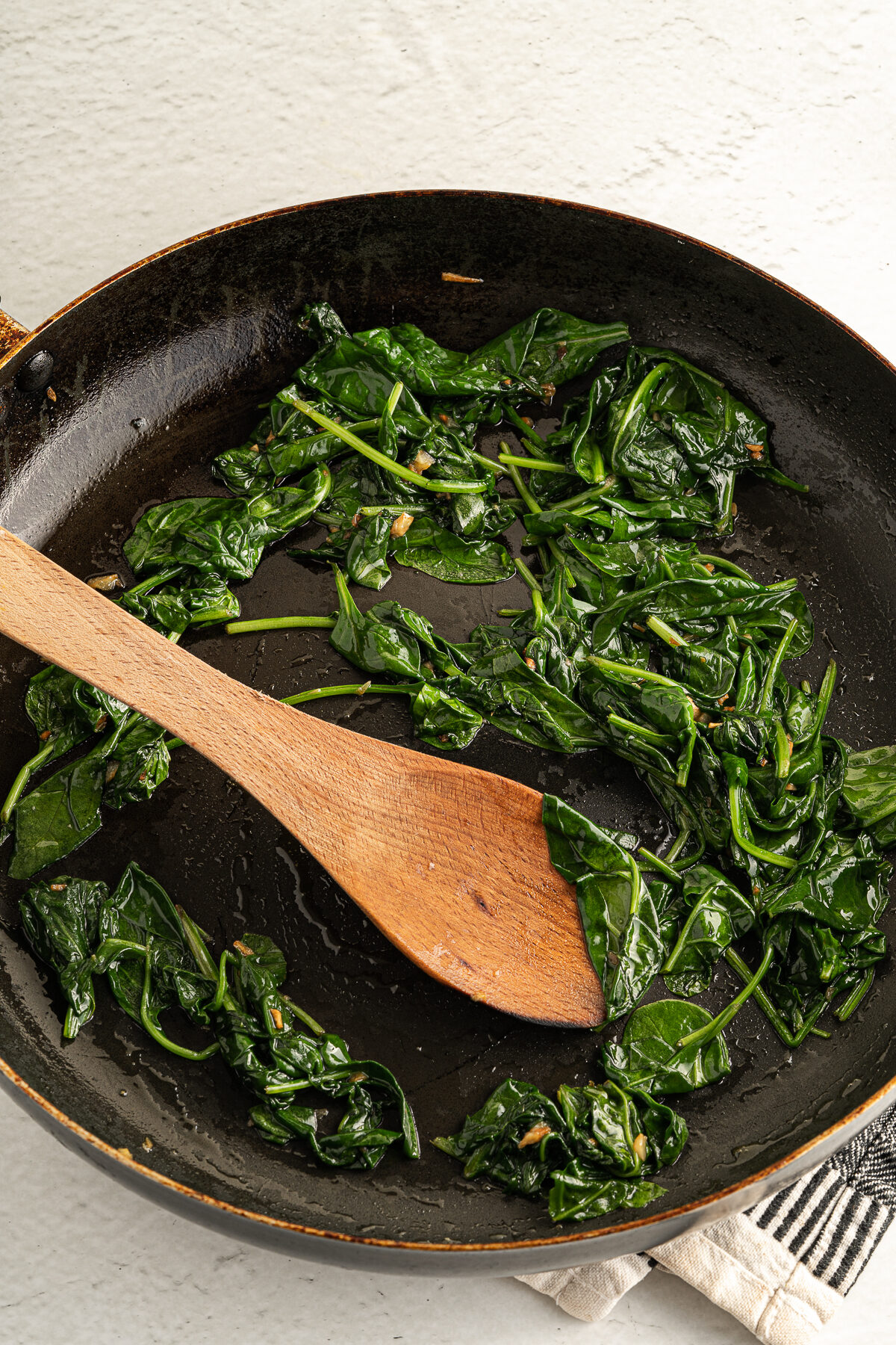 Sauteeing spinach
