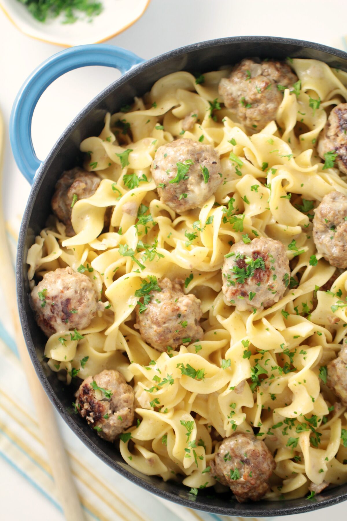 Easy One-Pot Swedish Meatballs with Egg Noodles - your family will love this swedish inspired family meal.