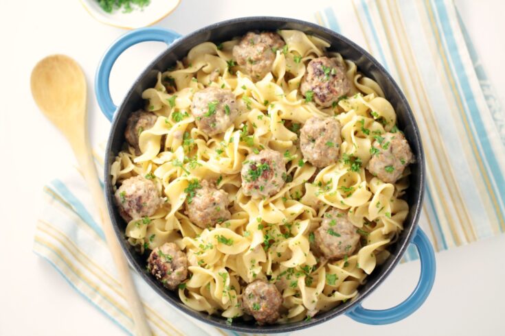 One-Pot Swedish Meatballs with Egg Noodles