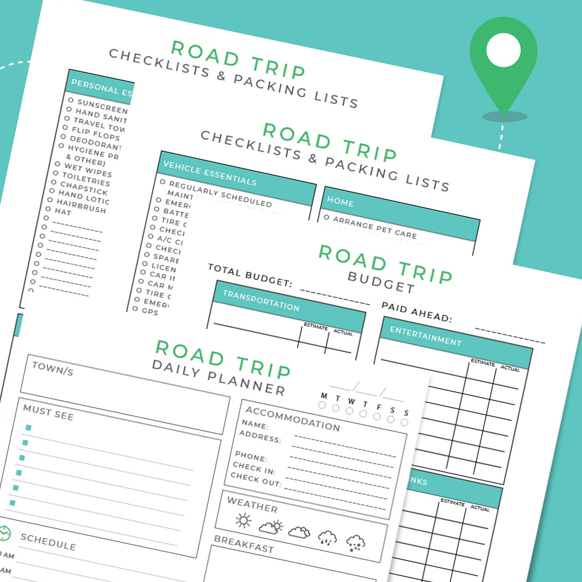 road trip planner with mileage stops