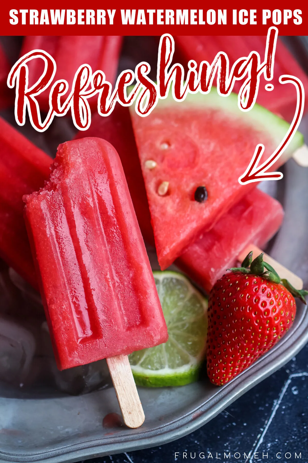 A simple recipe for strawberry watermelon ice pops for when you want a refreshing treat to keep your family cool on hot summer days.
