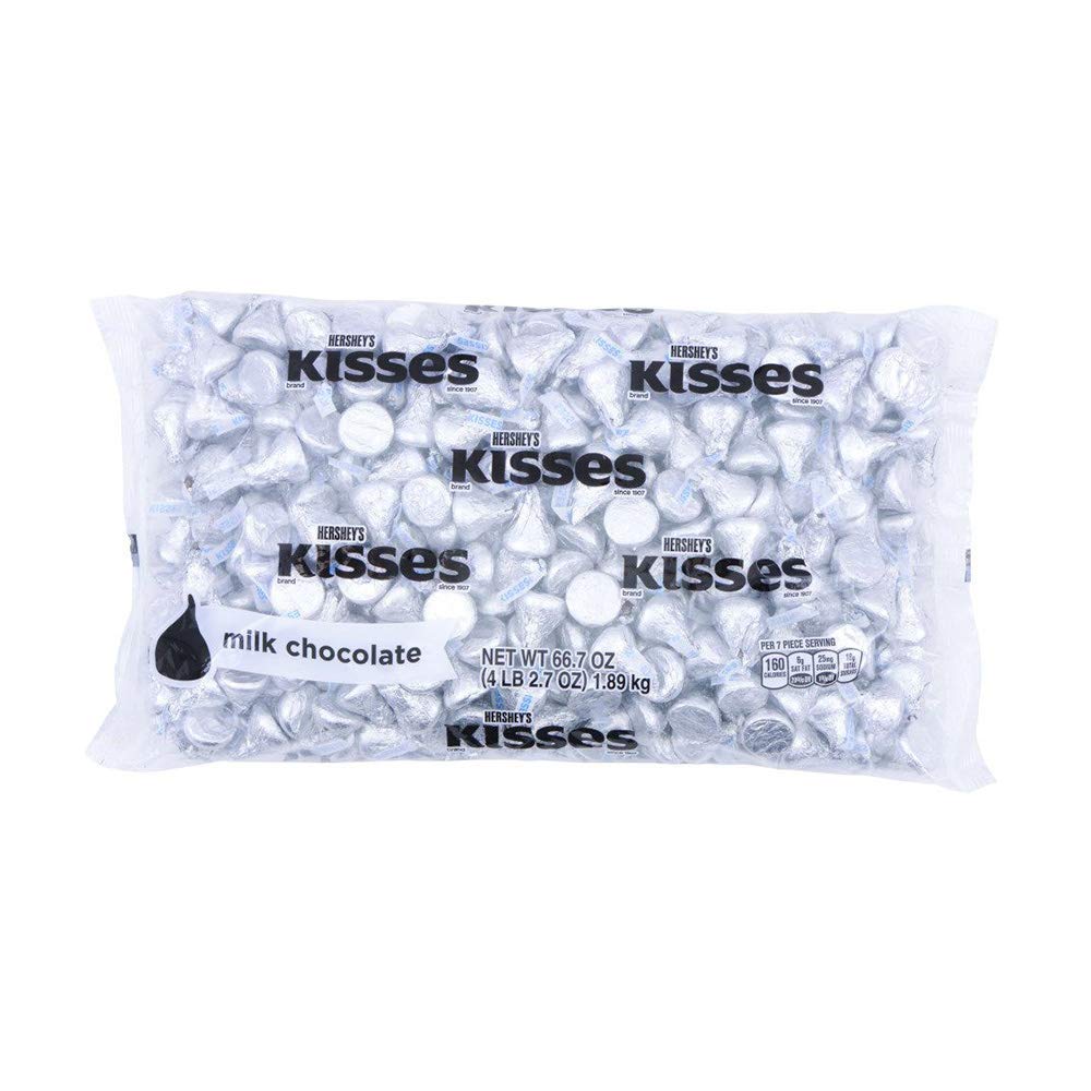 HERSHEY'S KISSES Silver Foils Milk Chocolate Candy