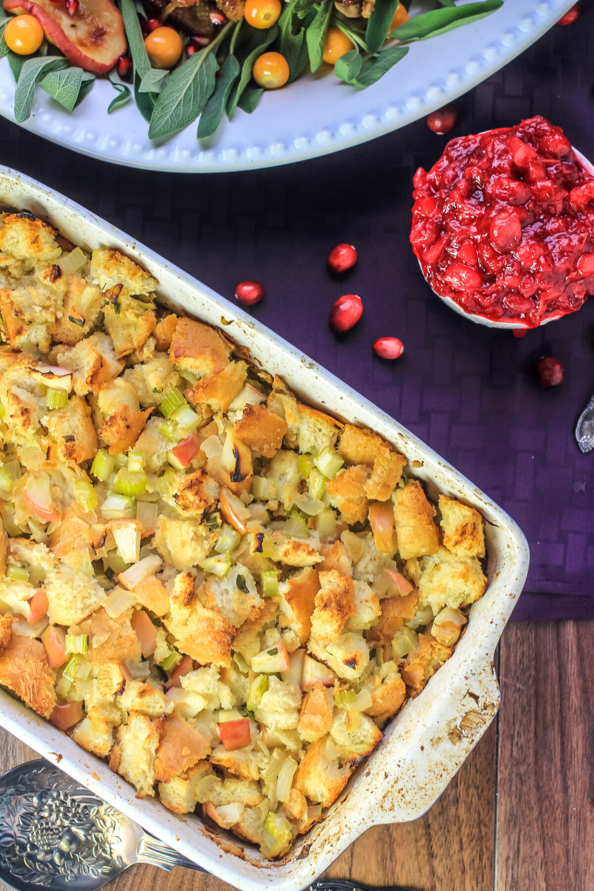 This recipe for Apple and Sage Stuffing is moist, fragrant, and absolutely delicious. It's a perfect Thanksgiving side dish.