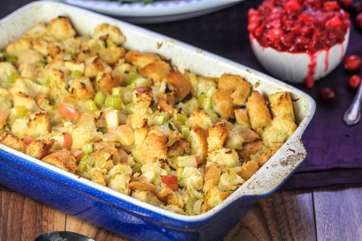 This recipe for Apple and Sage Stuffing is moist, fragrant, and absolutely delicious. It's a perfect Thanksgiving side dish.