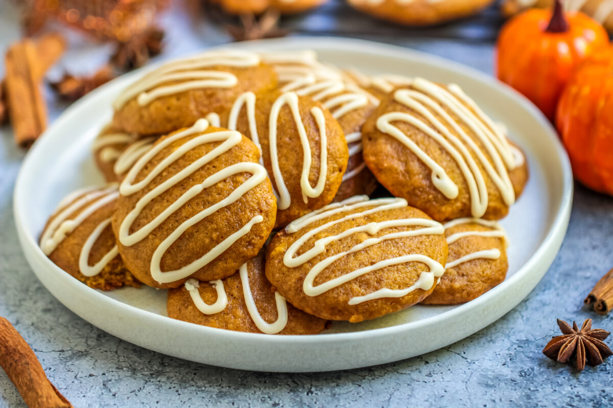 These soft and cakey pumpkin spice cookies with maple icing offer just the right amount of sweetness and a delicious kick of pumpkin spice.