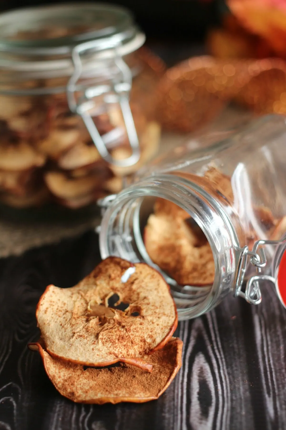 Homemade oven dried apples recipe. A delicious, healthy and easy to make snack that are dried slowly in the oven with a sprinkle of cinnamon.