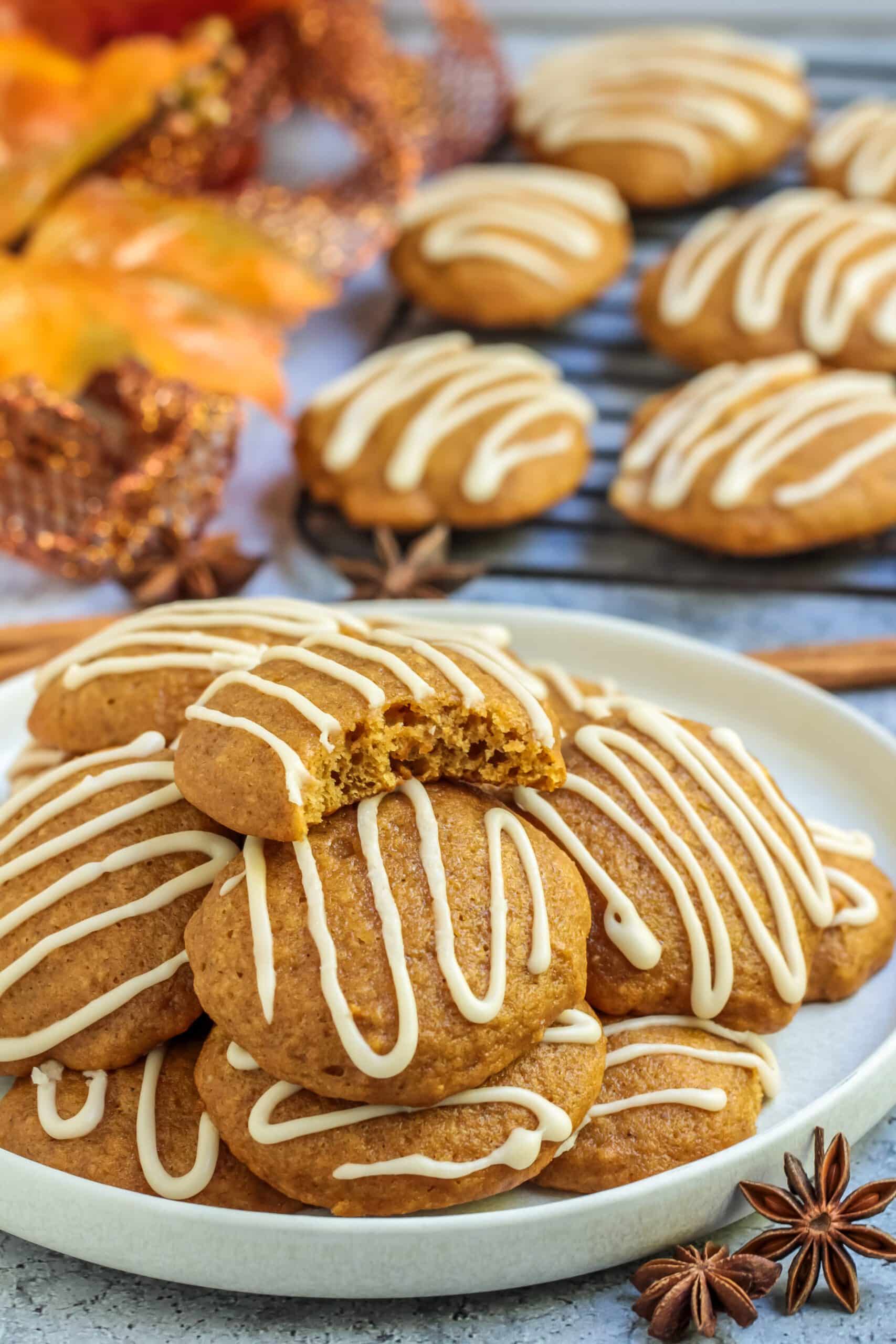 Pumpkin Spice Cookies with Maple Icing