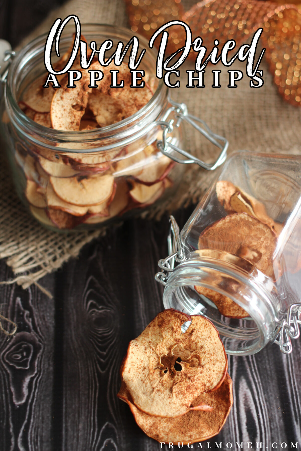Homemade oven dried apples recipe. A delicious, healthy and easy to make snack that are dried slowly in the oven with a sprinkle of cinnamon.