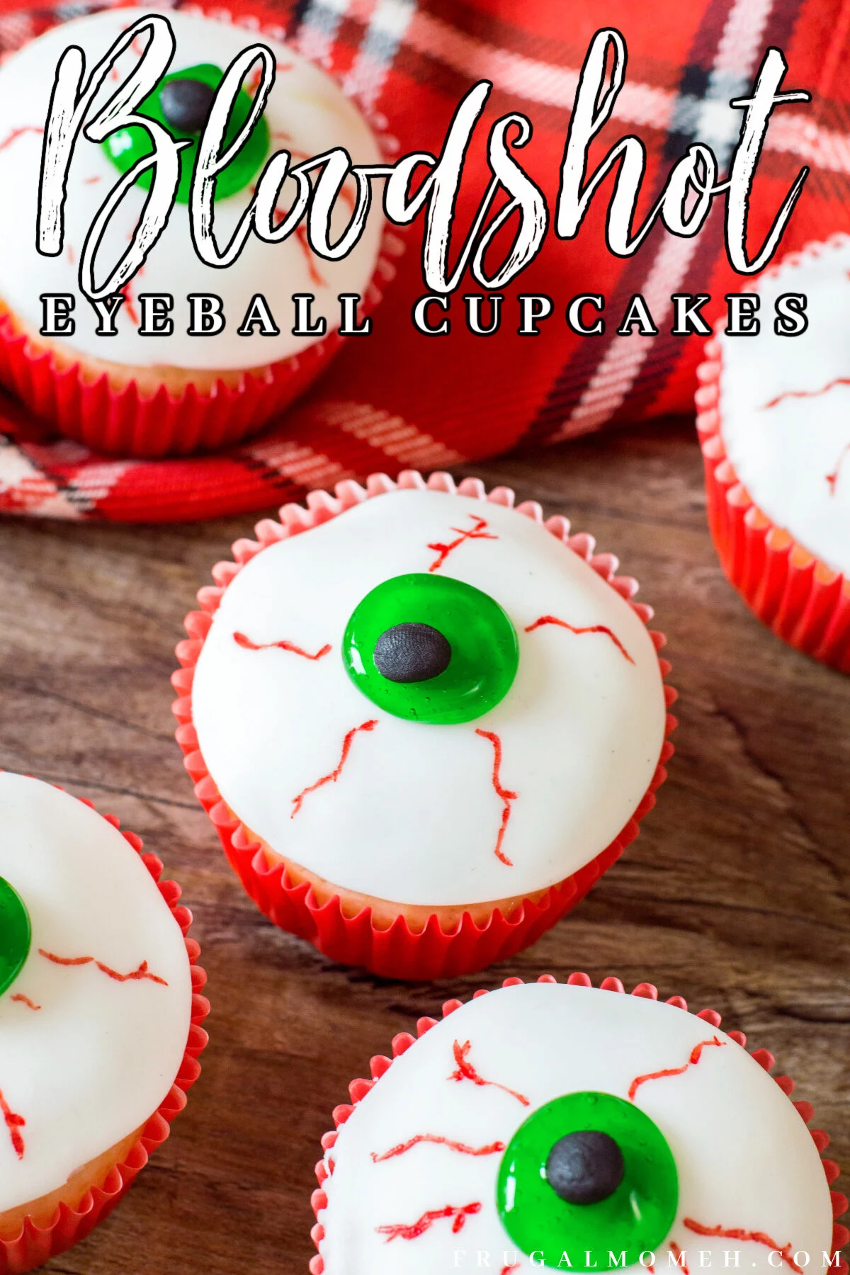 A Halloween party is not complete without these delicious bloodshot eyeball cupcakes. These spooky Halloween cupcakes are made from scratch!