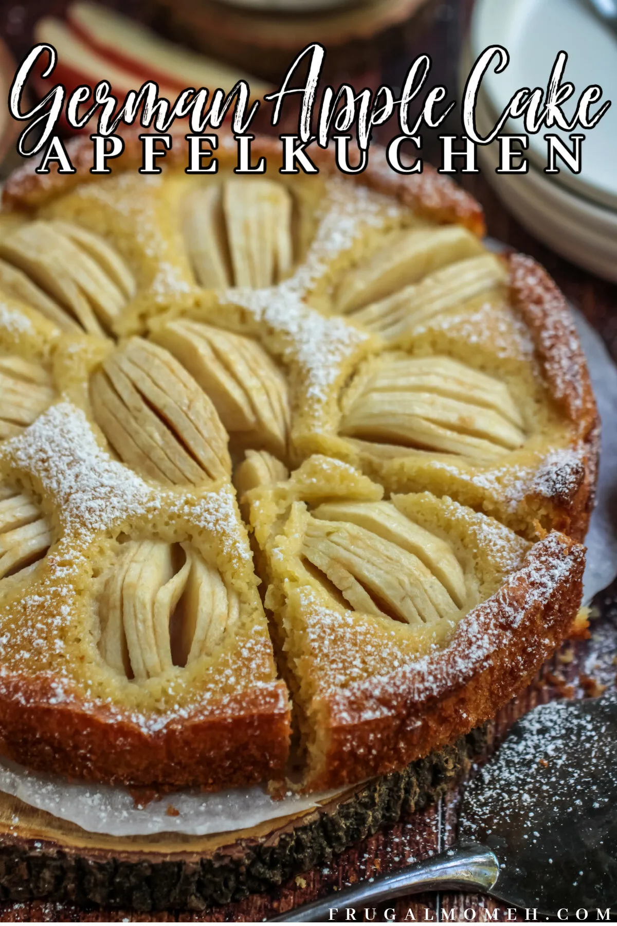 Classic German apple cake, Apfelkuchen, is moist and buttery. It's a simple and rustic cake made with fresh apples - a perfect fall dessert.