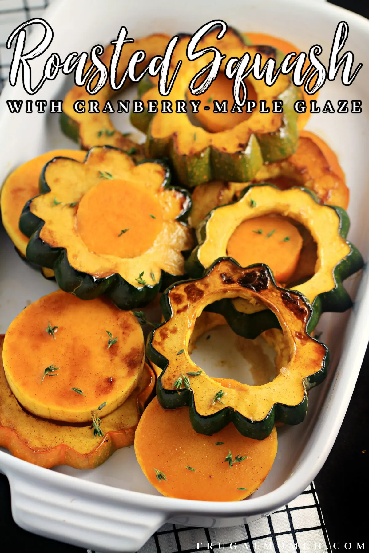 This Roasted Squash with Cranberry-Maple Glaze recipe makes for a perfect autumn side dish. A delicious Thanksgiving side dish!