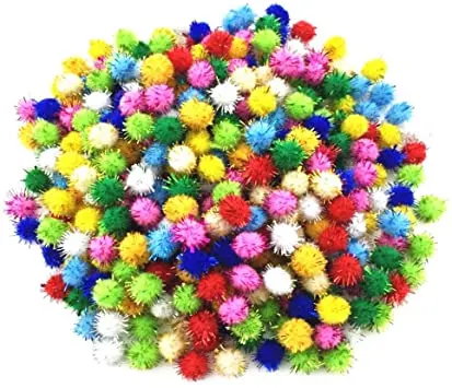 Multicolored Glitter Poms