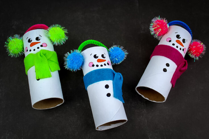 Recycled Toilet Paper Tube Snowmen