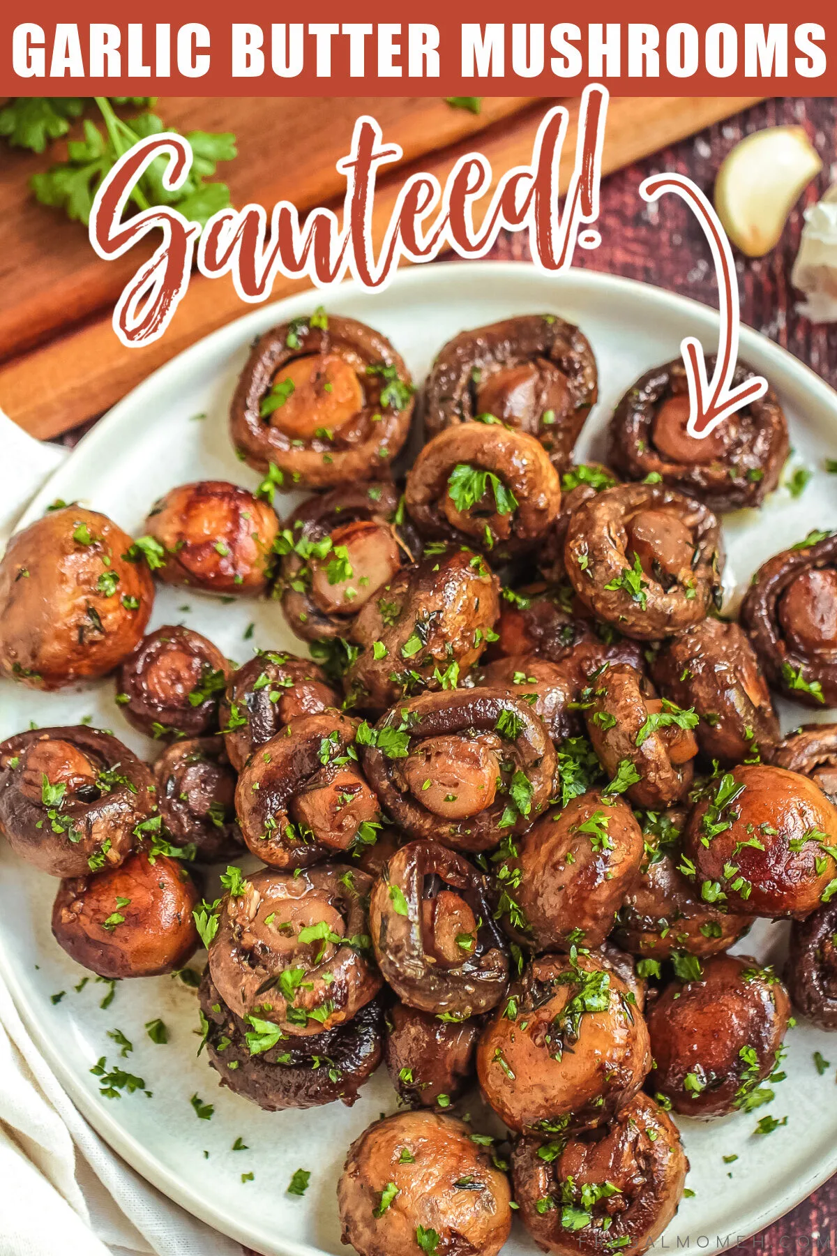 Looking for a delicious side dish recipe? These sauteed garlic butter mushrooms will blow you away, and they're so easy to make!