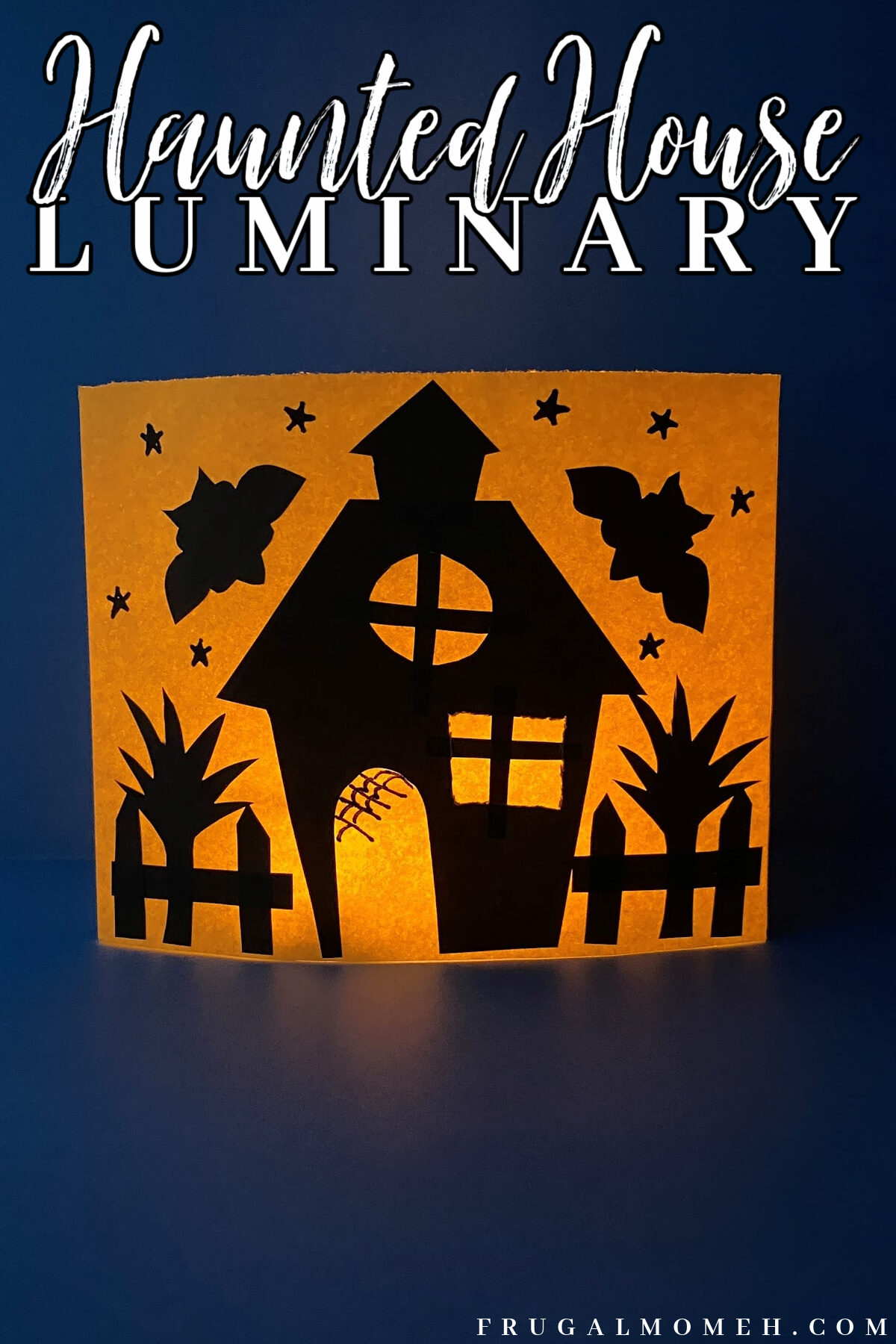 This simple haunted house luminary craft is sure to make a great addition to your Halloween decor, and is a fun and easy kids Halloween craft.
