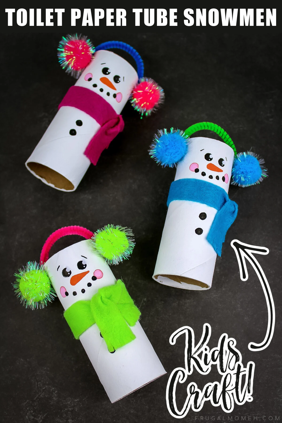 These Recycled Toilet Paper Tube Snowmen are perfect for displaying this holiday season and would make awesome keepsake gifts.