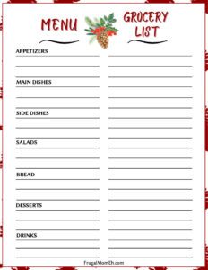 Free Printable Christmas Meal Planner - Frugal Mom Eh!