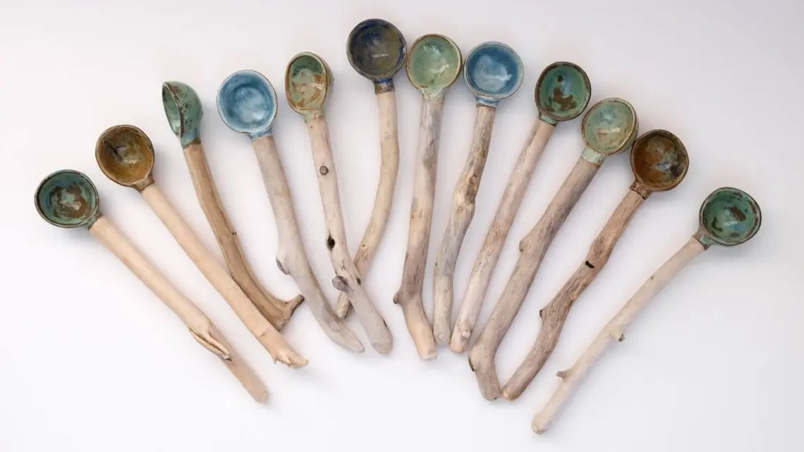Handmade Ceramic & Driftwood Spoons