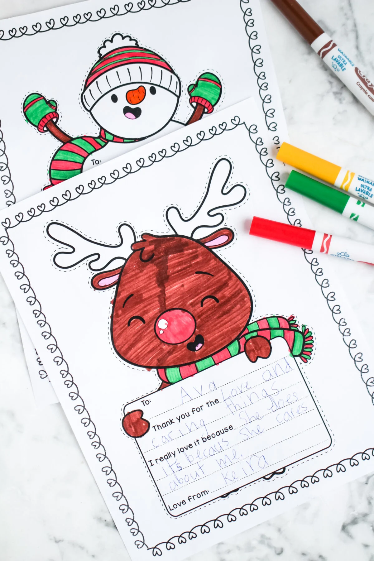 Print these free printable Christmas thank you notes that your kids can colour in to send heartfelt Thank Yous to friends and family.