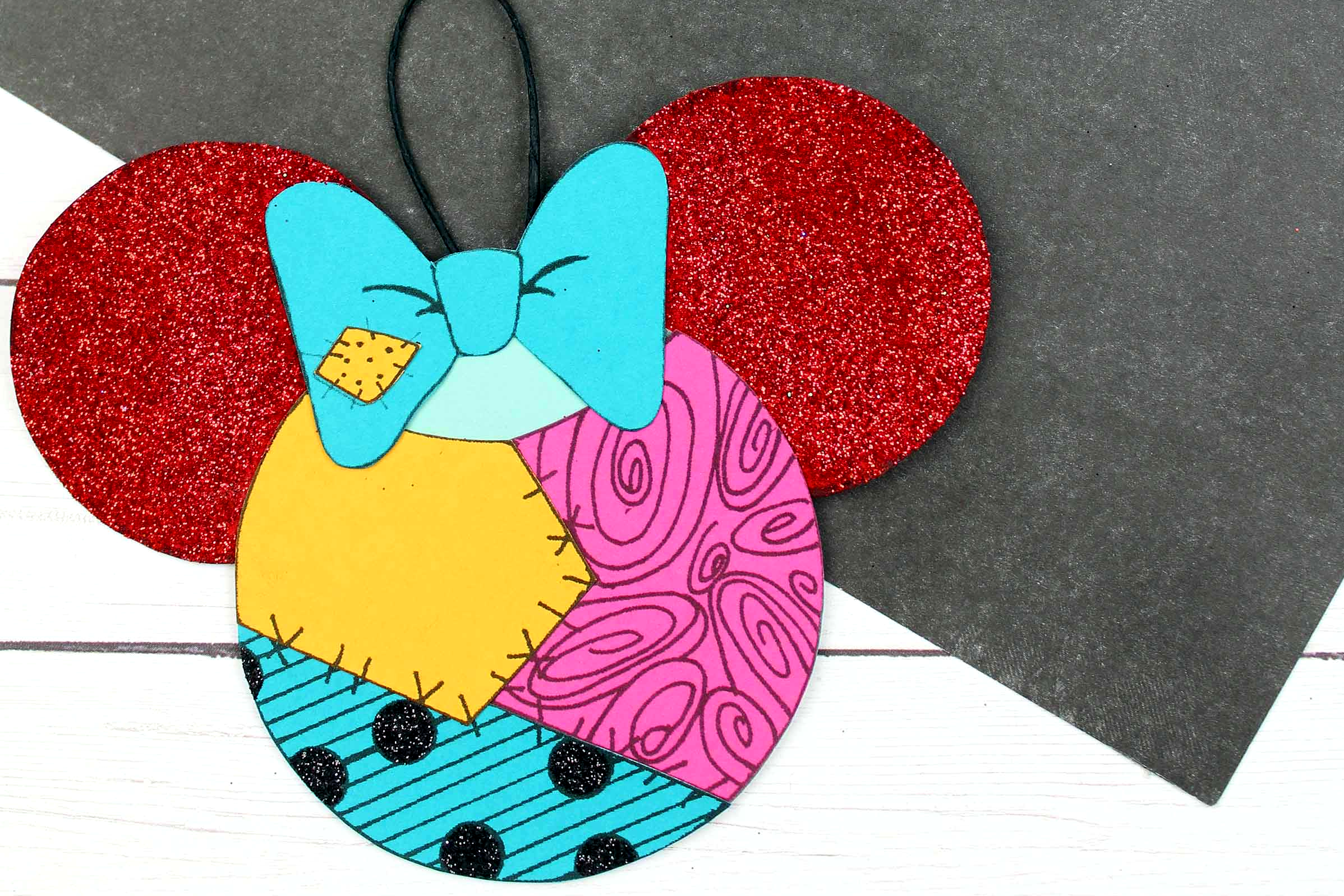 DIY Sally Skellington Dress Mickey Ears Ornament