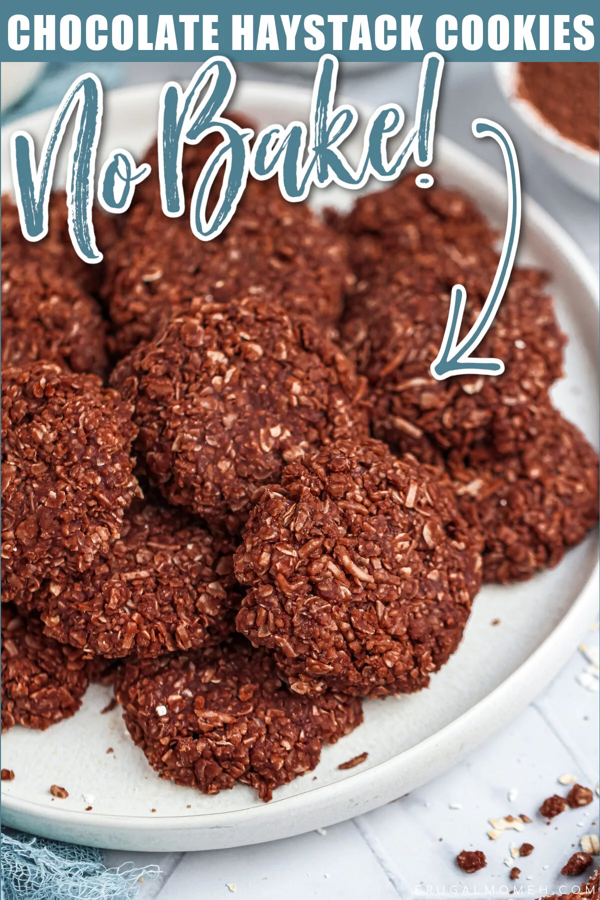 A recipe for no bake chocolate haystack cookies that is super simple to make and a great treat for Christmas or winter parties.
