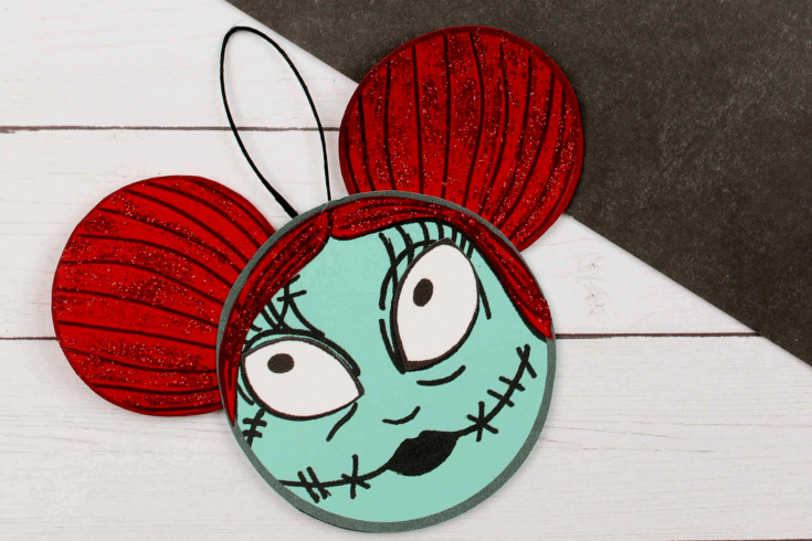 DIY Sally Skellington Mickey Ears Ornament