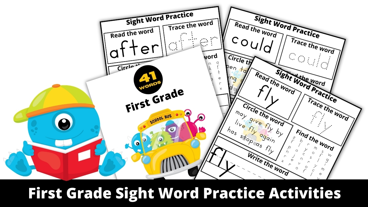 Free printable First Grade Sight Word Practice Sheets from the Dolch Sight Word List. Includes 42 Sheets for your child to learn from!