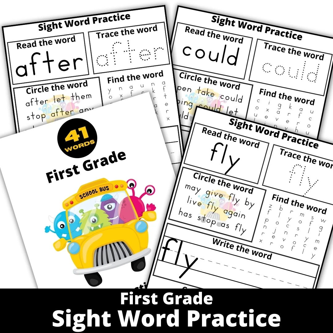 Free printable First Grade Sight Word Practice Sheets from the Dolch Sight Word List. Includes 42 Sheets for your child to learn from! 