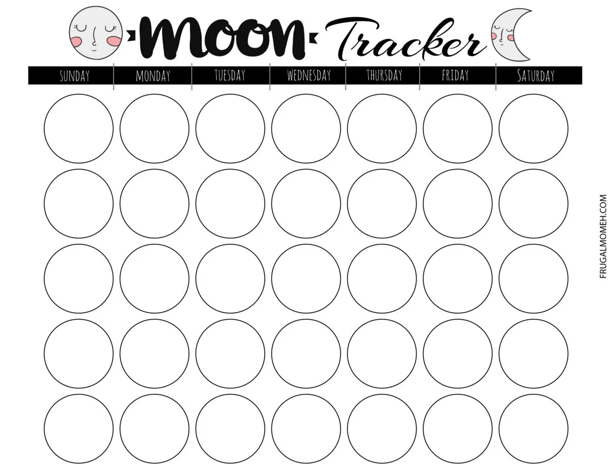 Moon tracker printable worksheet