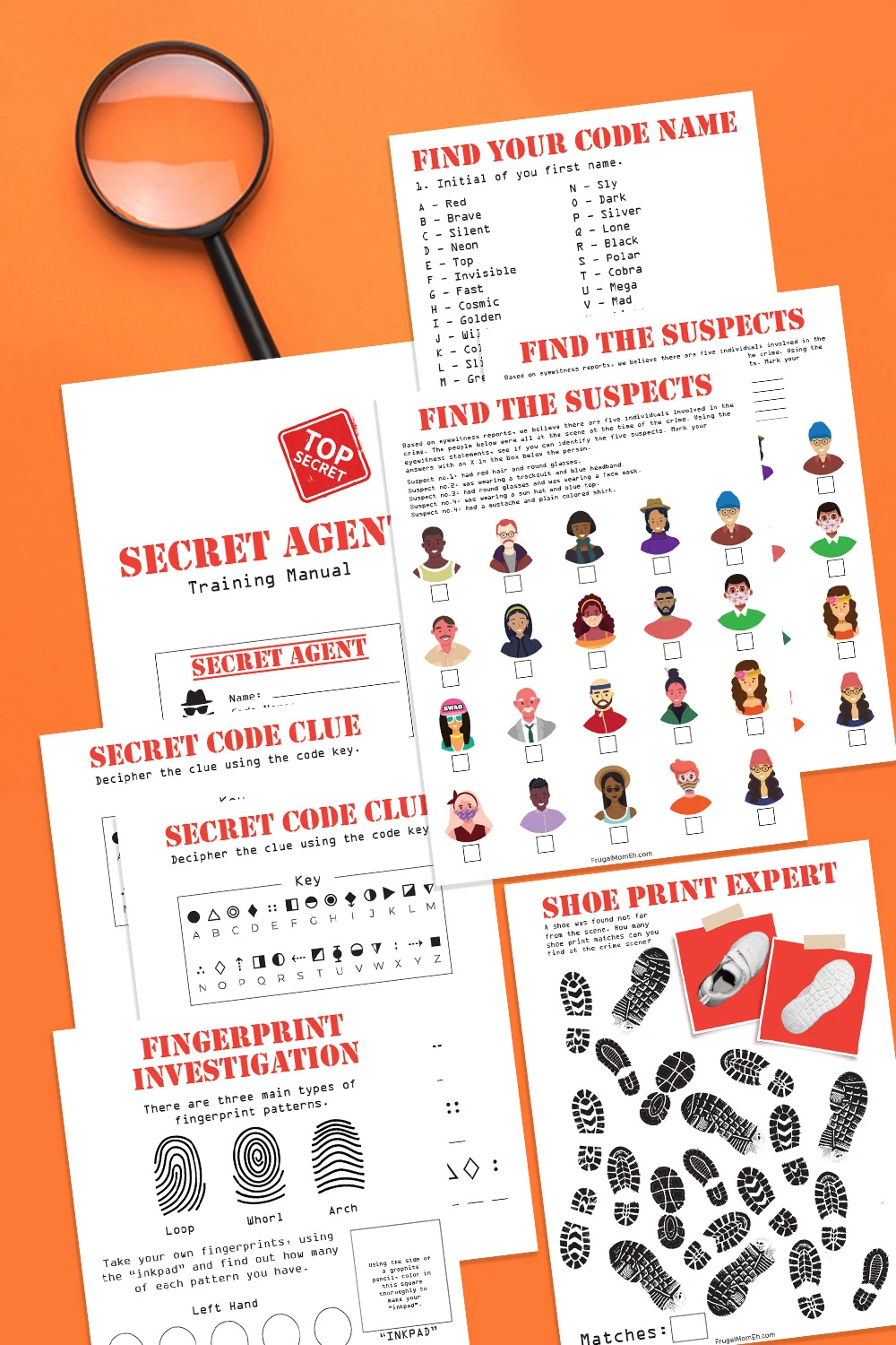 Download our free printable secret agent training manual and learn how to become a master sleuth. Includes 8 printable sheets full of fun!