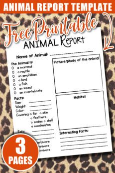 Free Printable Animal Report Template for Kids - Frugal Mom Eh!