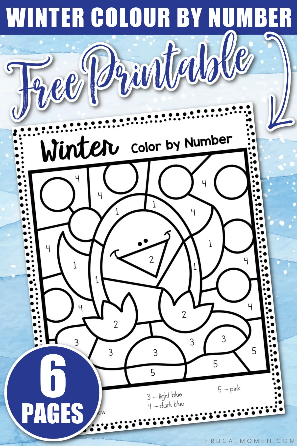 Looking for free printable winter colour by number worksheets? We've got your back! Here's 6 of them, perfect for kids of all ages.