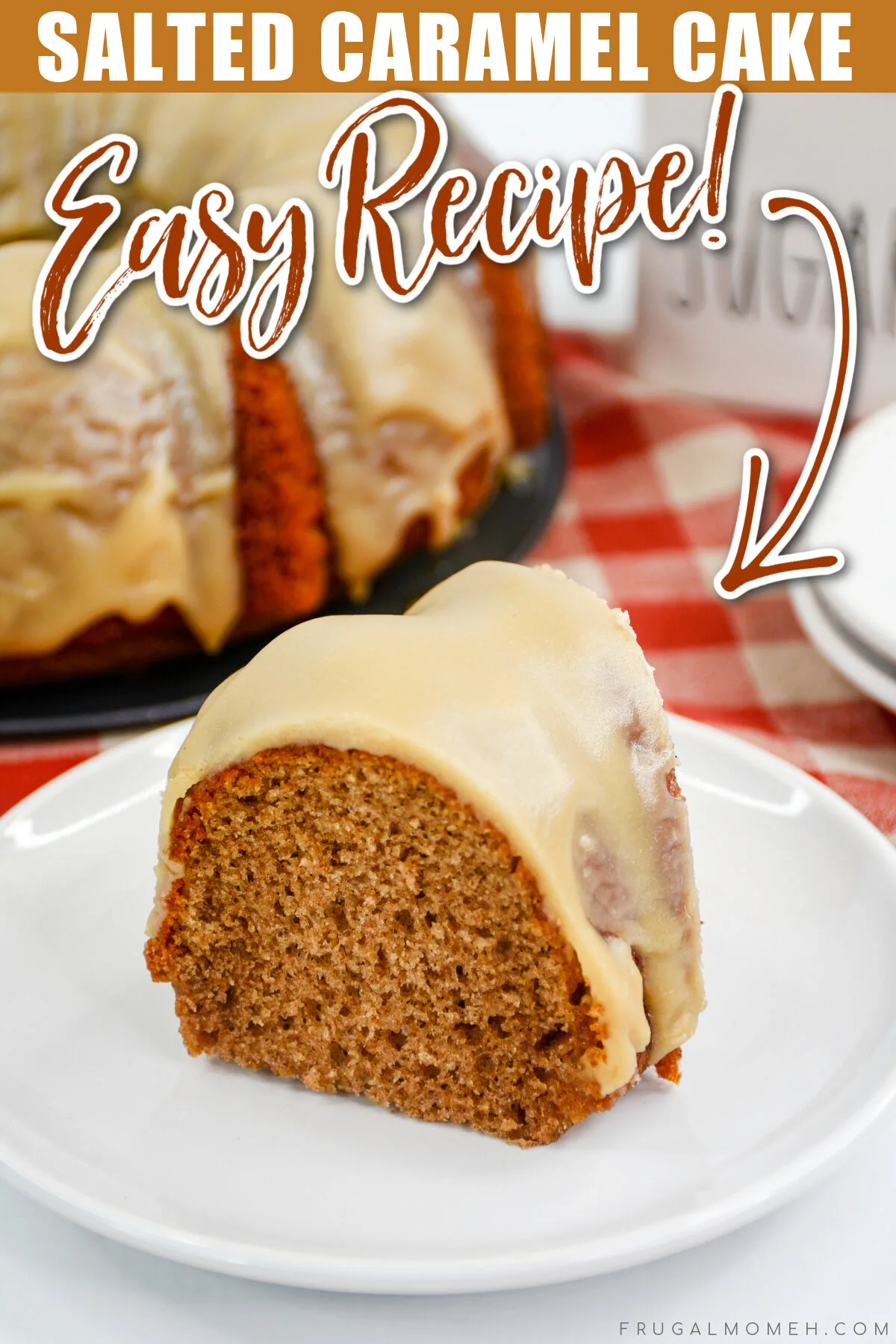 This easy salted caramel cake recipe is perfect for any occasion! A moist and fluffy caramel bundt cake that is smothered in a caramel glaze.
