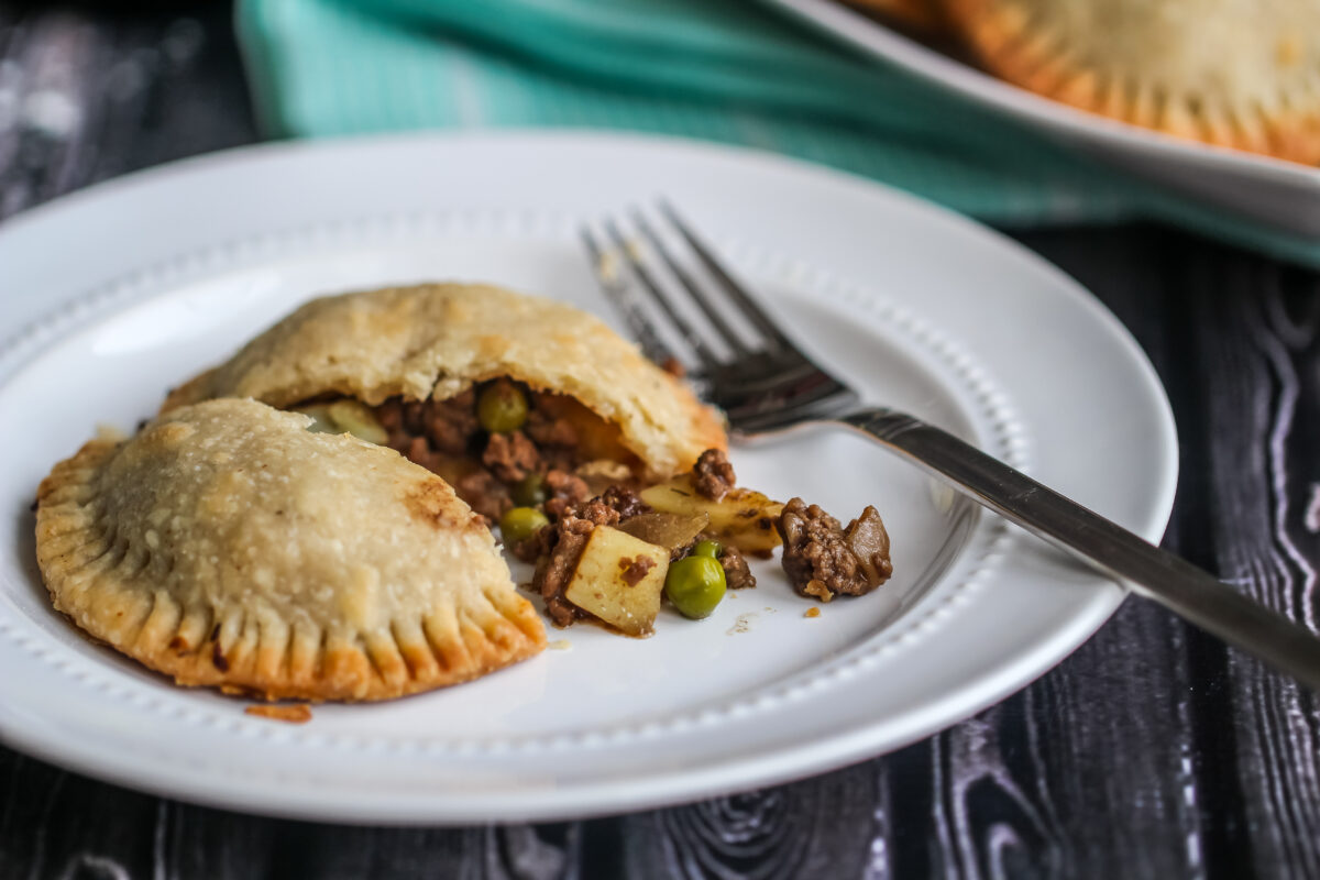 These savory beef & stout hand pies are perfect for St. Patrick's day. Filled with a rich beef & Guinness filling, they're sure to satisfy!
