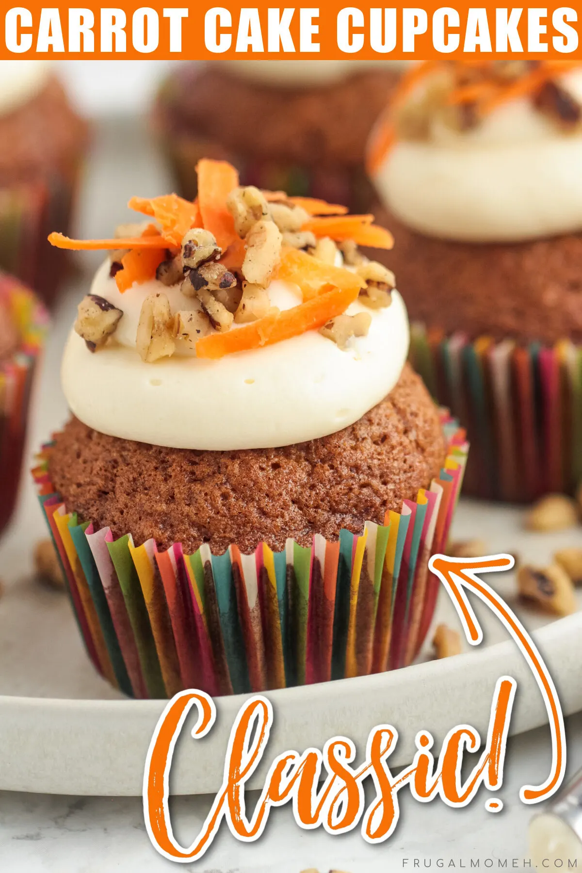 These easy carrot cake cupcakes are soft, moist, and lightly spiced. They are simply delicious topped with homemade cream cheese frosting!