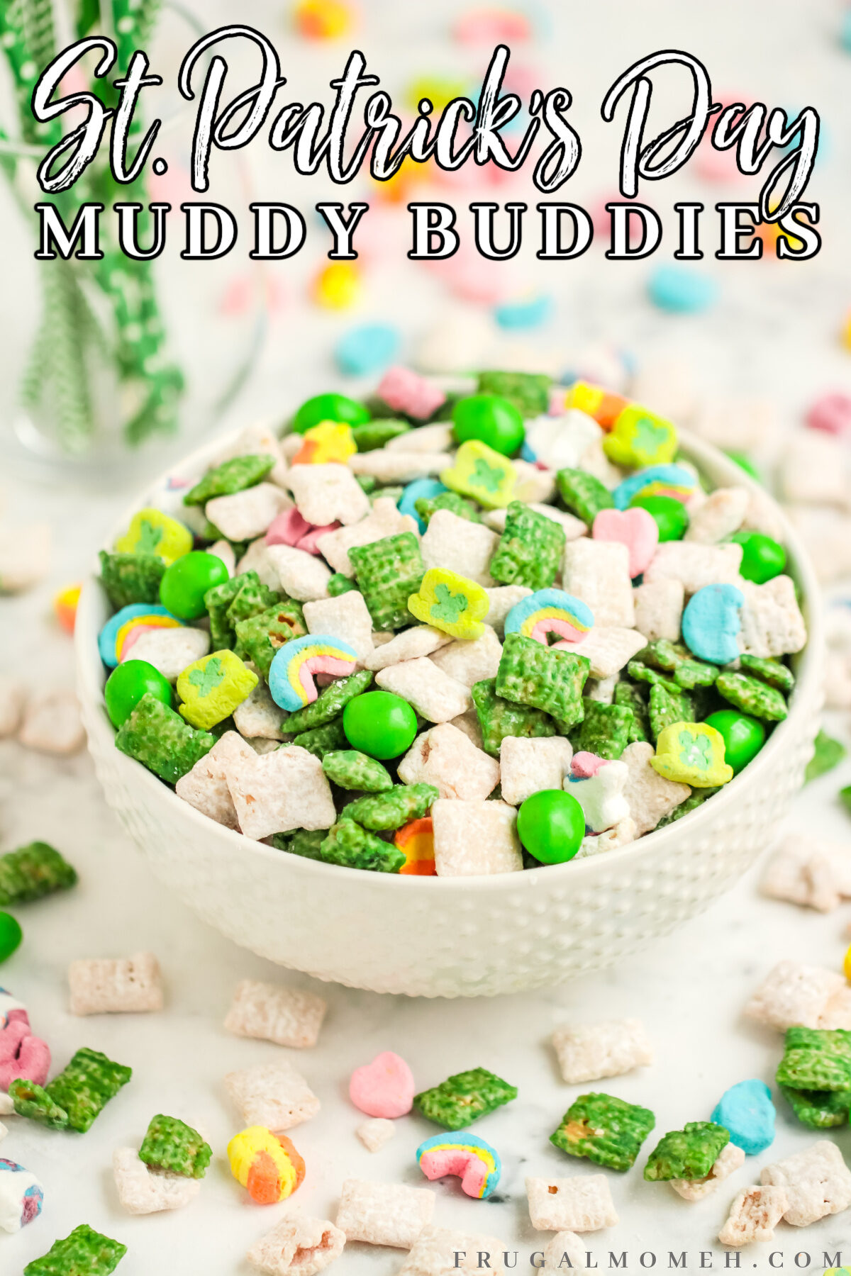 Celebrate St. Patrick's Day with this tasty St. Patrick's Day muddy buddies recipe! It's perfect for a party or a fun snack to enjoy at home.