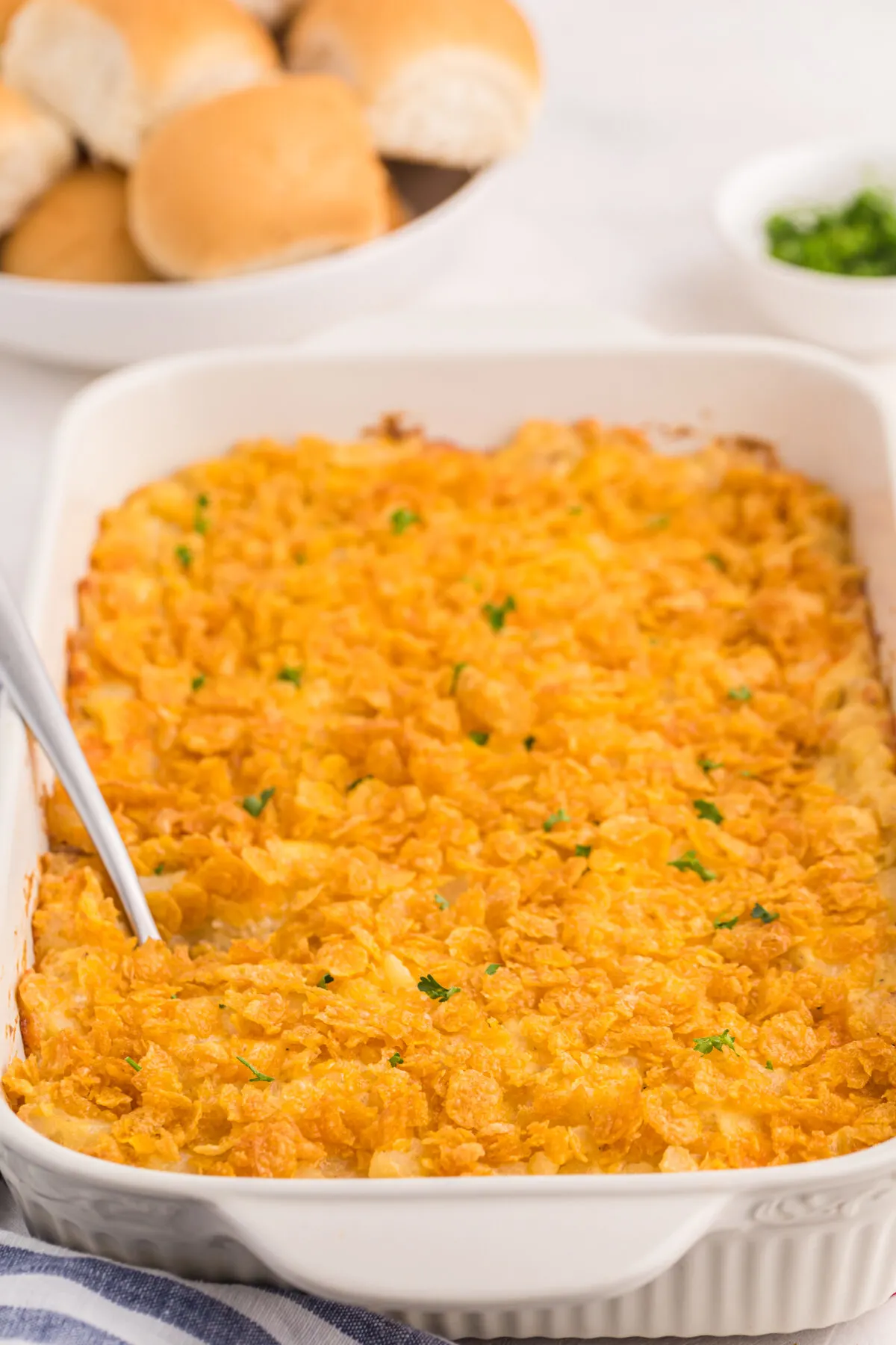This is the best funeral potatoes recipe I've ever had, it's creamy and delicious - a great side dish for potlucks and family dinners.