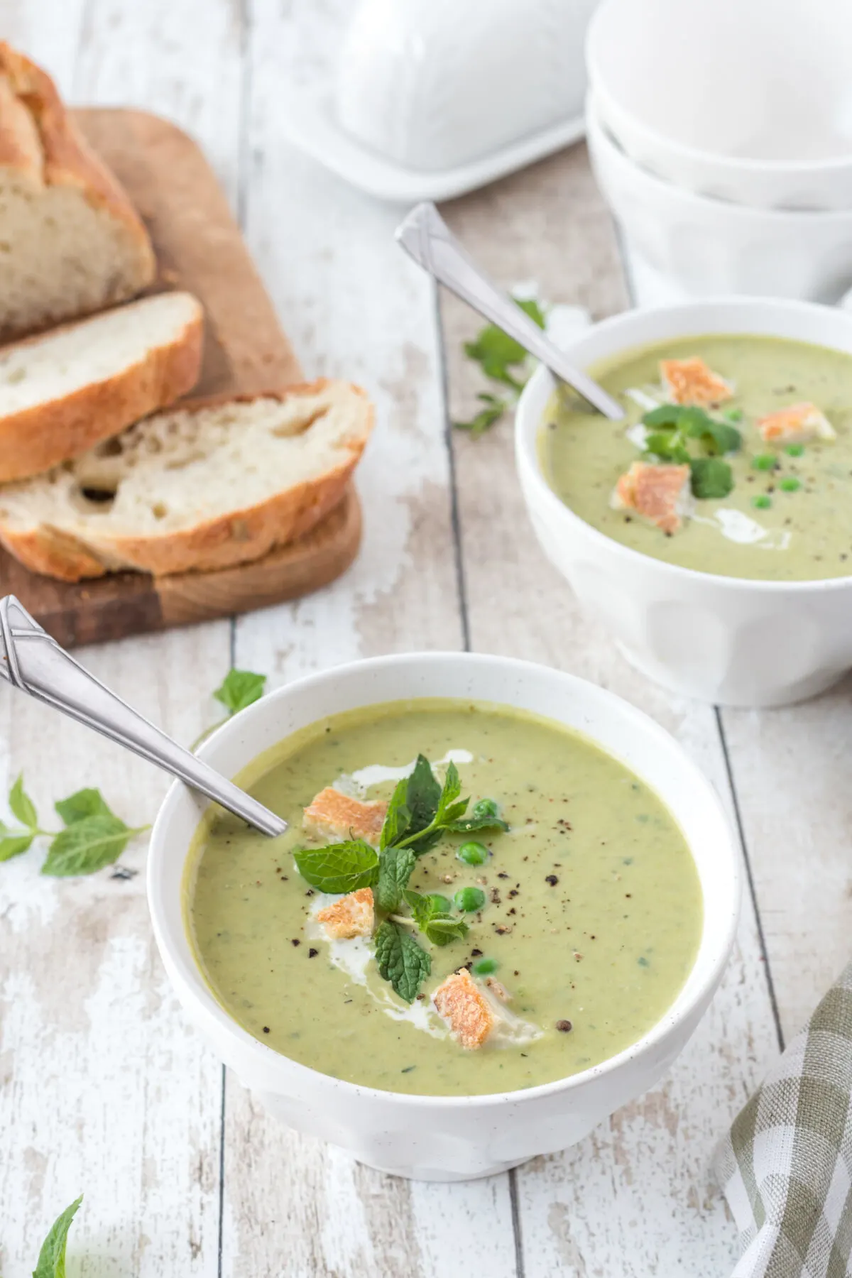 Looking for a delicious and easy to make Fresh Pea Soup Recipe? This creamy soup can be made in the Instant Pot or on the stove top.