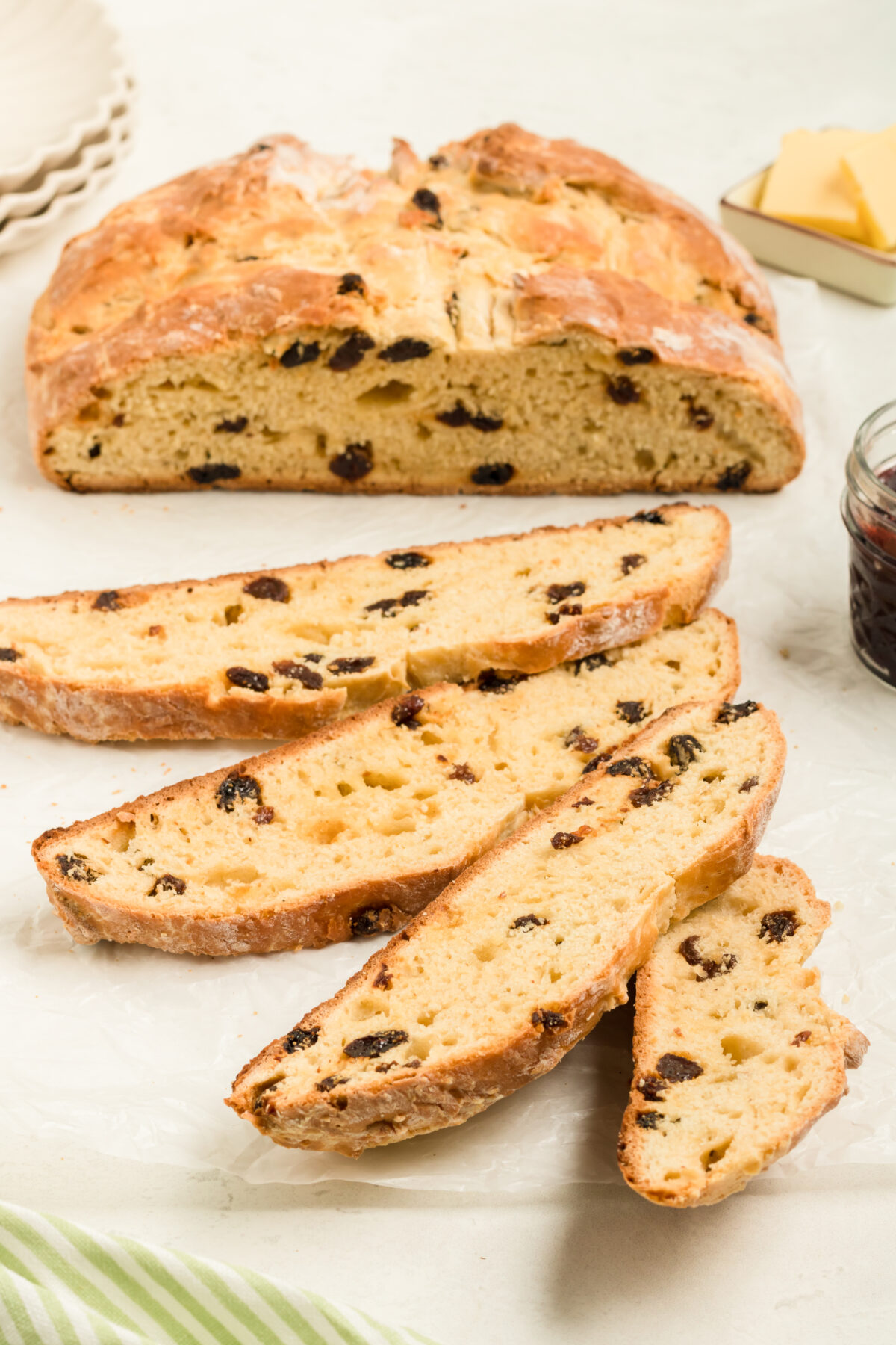 Craving delicious Irish soda bread for St. Patrick's Day? Look no further than this easy recipe, complete with raisins and a crispy crust.