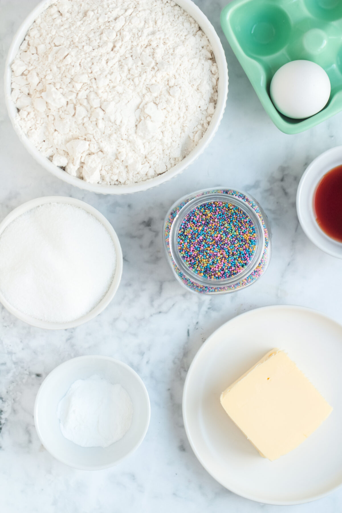 Ingredients for cut out sugar cookies