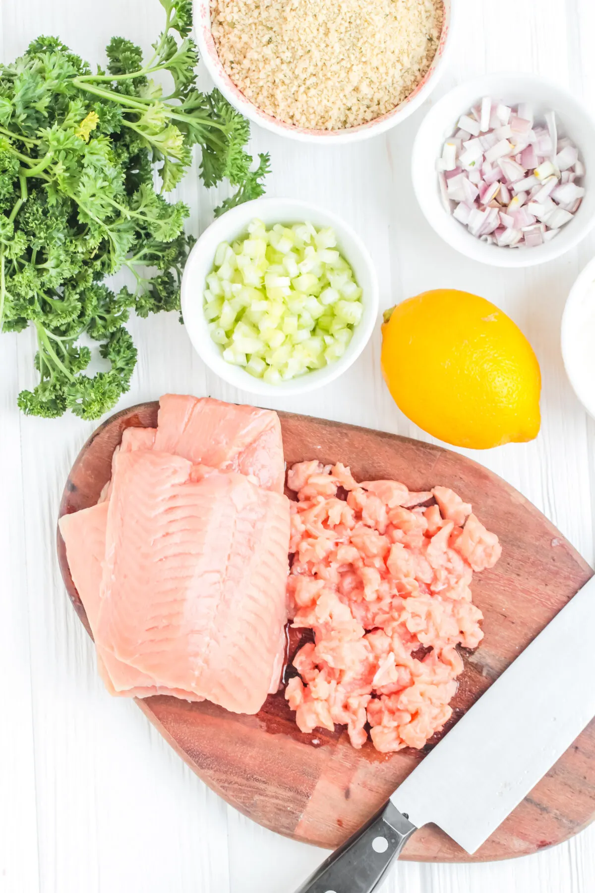 Ingredients for Salmon Cakes.