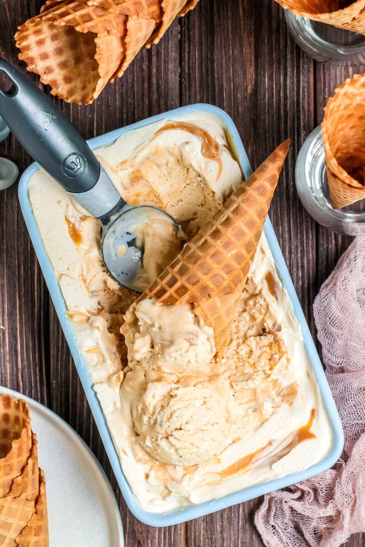 This easy, no-churn dulce de leche ice cream recipe is perfect for summer! It's rich, creamy, and loaded with delicious caramel flavor.