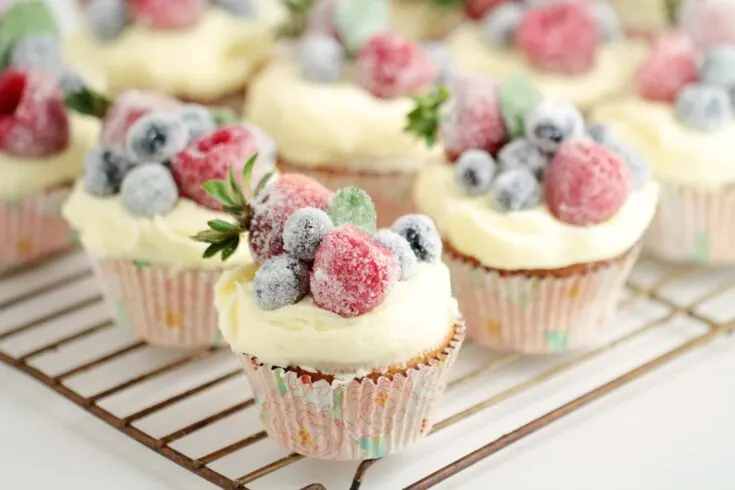 Frosted Berry Cupcakes with Orange Buttercream