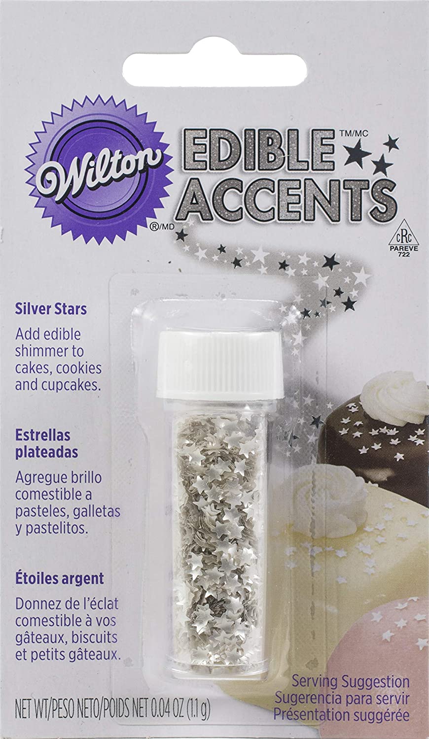 Silver Stars Edible Glitter by Wilton
