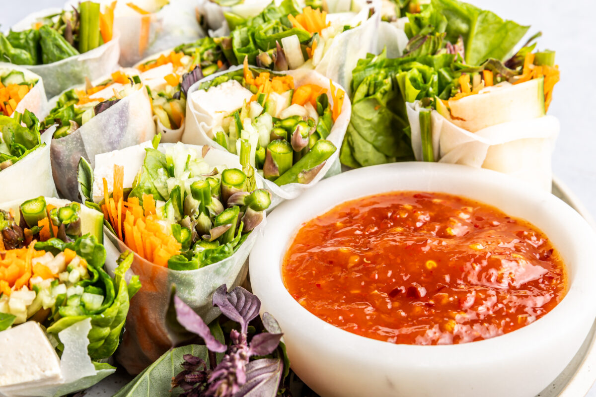 Light and refreshing, these healthy and delicious Thai Basil Zucchini Summer Rolls make the perfect appetizer, snack, or light meal.