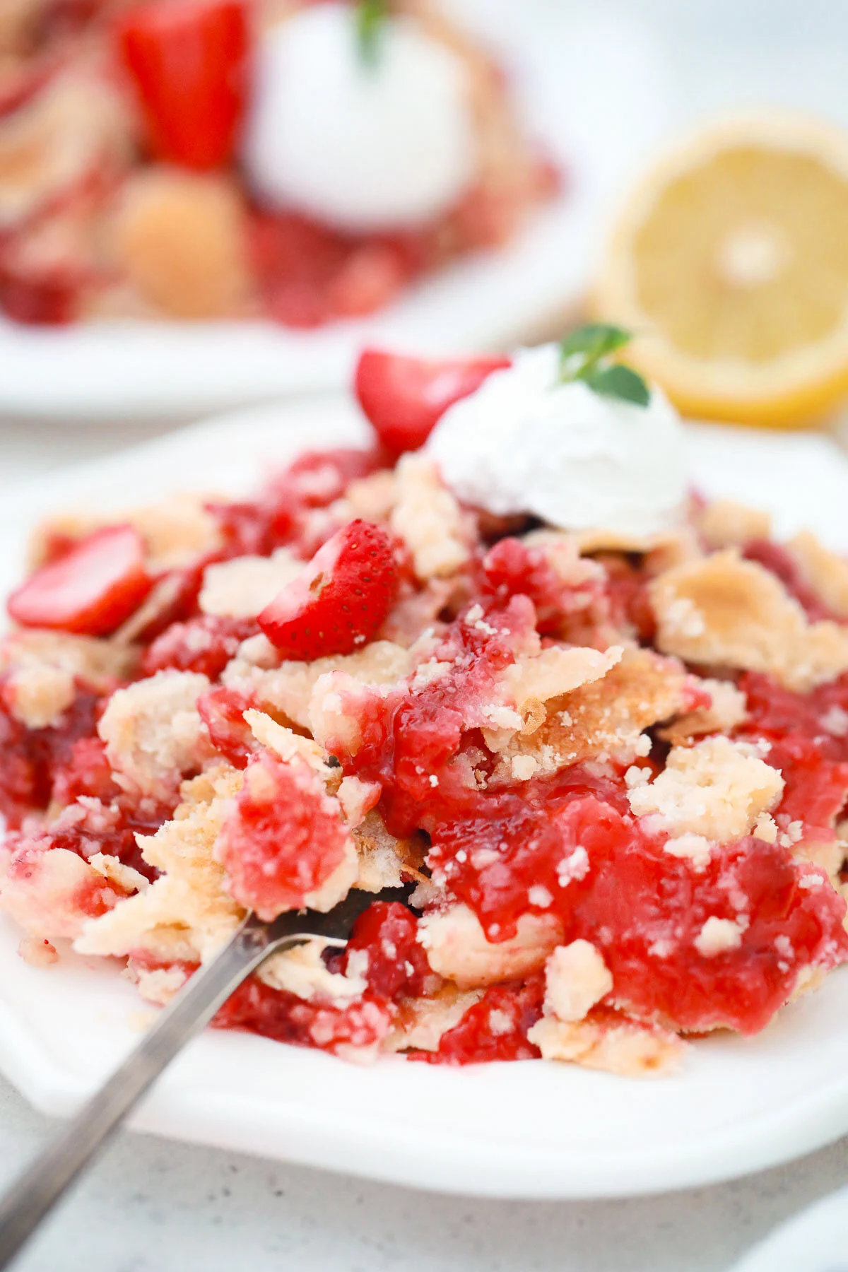 The easiest dump cake recipe you'll ever make. This strawberry dump cake is perfect for summer or any time of year!