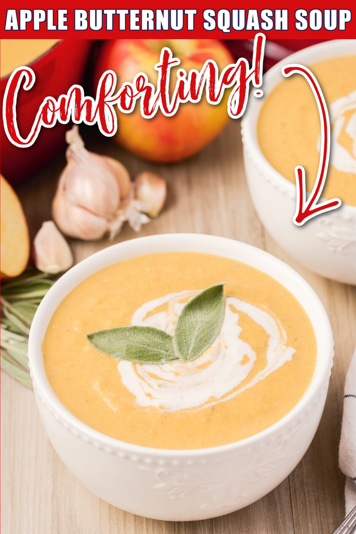 A delicious, healthy soup perfect for chilly fall days. This easy apple butternut squash soup recipe is perfect for Thanksgiving dinner!